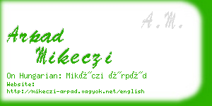 arpad mikeczi business card